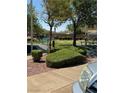 Well maintained community common area with seating, mature trees and manicured landscaping at 252 Quail Ranch Dr, Henderson, NV 89015
