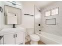 Modern bathroom showcasing sleek fixtures, updated shower and new vanity at 3309 Marionette Ave, Las Vegas, NV 89101
