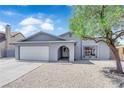 Cozy single-story house with neat landscaping, including a mature tree and gravel ground cover at 6741 Bonillo Dr, Las Vegas, NV 89103
