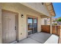 Cozy patio area with exterior door and sliding glass door, perfect for outdoor living at 2050 N Los Feliz St # 171, Las Vegas, NV 89156