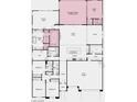Open concept floor plan featuring primary suite, flex space, three-car garage, and outdoor living at 241 Paraggi Bay Dr, Henderson, NV 89011