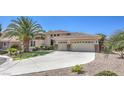 Charming single-story home with a three-car garage, desert landscaping, and a well-maintained lawn at 6821 Sleepy Pine St, Las Vegas, NV 89130