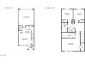 Detailed floor plan highlighting the layout with bedrooms upstairs, living spaces and garage downstairs at 7376 Axel Creek St # Lot 188, North Las Vegas, NV 89084