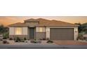 Beautiful one story home with a two-car garage, neutral colors and stone accents at 10266 Rosemont Hills St, Las Vegas, NV 89141