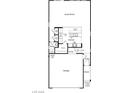 Detailed first-floor floor plan featuring a kitchen, great room, garage, and entry at 9918 Landings St, Las Vegas, NV 89141