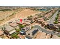 Aerial view of the neighborhood featuring well-maintained homes at 9163 W Torino Ave, Las Vegas, NV 89148