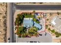 Expansive aerial view of the property, highlighting its generous lot size and mature landscaping at 5515 N Campbell Rd, Las Vegas, NV 89149