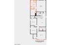 Detailed second floor plan illustration showcasing the layout of the bedrooms, bathrooms, and loft at 9564 Hinson St, Las Vegas, NV 89102