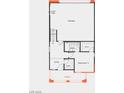 Detailed floor plan of a home showcasing the garage, entry, bedroom, and porch layout at 1536 Little Penguin St, Las Vegas, NV 89138