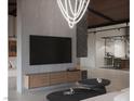 Bright living room featuring a sleek entertainment center, modern lighting, and stylish decor at 2935 Montessouri St, Las Vegas, NV 89117