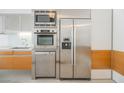 A modern kitchen with stainless steel appliances, sleek cabinets, and functional design, offering a stylish culinary space at 3726 Las Vegas Blvd # 704, Las Vegas, NV 89158