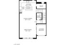 Main floorplan view featuring the kitchen, casual dining, great room, powder room, and covered balcony at 650 Agate Bridge St, Las Vegas, NV 89138