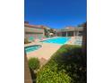 Sparkling community pool with comfortable lounge chairs, umbrellas, and spa offering a refreshing outdoor experience at 1908 Rio Canyon Ct # 105, Las Vegas, NV 89128
