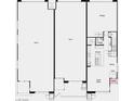 First-story floor plan displaying the kitchen, great room, dining area, and garage in a modern layout at 1515 Melodic Lark Dr, Las Vegas, NV 89138