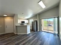 Modern kitchen with stainless steel appliances and an island at 1881 W Alexander Rd # 2100, North Las Vegas, NV 89032