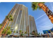 Luxury high-rise building with palm trees and city views at 125 E Harmon Ave # 3716, Las Vegas, NV 89109