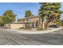 Two-story house with a landscaped yard and attached two-car garage at 2842 Brittany Mesa Dr, Henderson, NV 89074