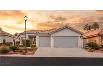 Single-story home with two-car garage and landscaped front yard at 1613 Shadow Rock Dr, Las Vegas, NV 89117