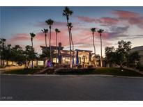 Stunning desert contemporary home with palm trees and landscaped grounds at 7880 Dana Point Ct, Las Vegas, NV 89117