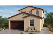 Two-story home with brown garage door and Spanish-style architecture at 79 Tardando Ave, Henderson, NV 89015