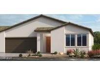 Single-story home with brown garage door and light-colored exterior at 4420 E Brusca Way, Pahrump, NV 89061