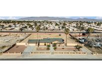 Aerial view of single-story home with large yard and desert landscaping at 2000 Goldhill Ave, Las Vegas, NV 89106