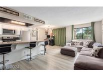 Open concept kitchen and living area, featuring modern appliances and a spacious layout at 101 Luna Way # 260, Las Vegas, NV 89145