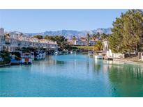 Luxury waterfront community with private boat docks and mountain views at 3173 Lido Isle Ct, Las Vegas, NV 89117