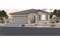 Single-story home with attached garage and landscaping at 519 Hamilton Dr # Lot 23, Mesquite, NV 89027