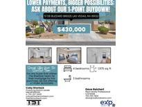 Charming two-story home in Las Vegas, NV with a well-maintained front yard and attached two-car garage at 5728 Blizzard Breeze St, North Las Vegas, NV 89081