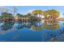 Serene pond reflecting palm trees and clear sky at 4255 W State Highway 168, Moapa, NV 89025