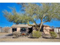 Single-story house with mature tree and well-maintained landscaping at 4524 Fulton Pl, Las Vegas, NV 89107