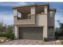 Two-story home with balcony and attached garage at 583 Preston Oak, Las Vegas, NV 89138