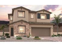 Two-story house with stone accents and a two-car garage at 854 Camargo St, Henderson, NV 89011