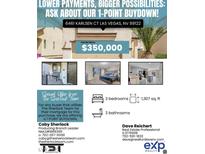 Real estate listing card for 6461 Karlsen Ct, Las Vegas, NV, featuring price, sq footage, and contact info at 6461 Karlsen Ct, Las Vegas, NV 89122