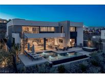 Luxury home with pool and modern architecture, offering stunning views at 29 Falling Ridge Ln, Henderson, NV 89011