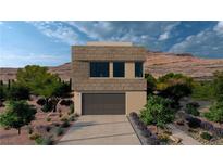 Modern home exterior with contemporary design and landscaping at 4086 Heron Fairway Dr, Las Vegas, NV 89141