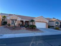 One-story house with two-car garage, landscaping, and desert plants at 1925 Hot Oak Ridge St, Las Vegas, NV 89134