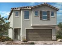 Two-story house with a two-car garage and neutral color scheme at 10039 Sir Atlas Ct, Las Vegas, NV 89148