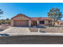 Single-story home with a two-car garage and desert landscaping at 9037 Grayling Dr, Las Vegas, NV 89134