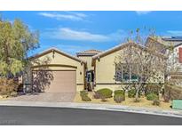 Single-story home with attached garage and landscaped front yard at 900 Mckinley View Ave, Henderson, NV 89012