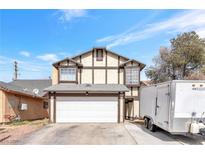 Charming two-story home featuring a two-car garage and Tudor-style accents at 4248 Tolkien Ave, Las Vegas, NV 89115