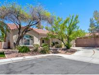 Single-story house with mature trees and a landscaped yard at 8474 Orange Cliff Ct, Las Vegas, NV 89123