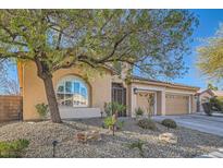 Charming single-Gathering home featuring desert landscaping and a three-car garage at 8109 Mountain Forest Ct, Las Vegas, NV 89129