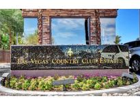 Las Vegas Country Club Estates entrance sign with landscaping at 2852 Loveland Dr # 1803, Las Vegas, NV 89109