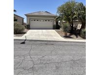 Charming single-story home featuring a well-maintained front yard with mature palm trees at 2341 Celestial Moon St, Henderson, NV 89044