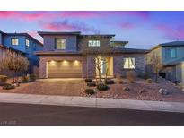 Beautiful two-story home with a two-car garage and a well-manicured front yard at 754 Spirit Lake St, Las Vegas, NV 89138