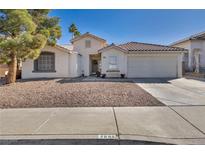 Charming single-story home with low-maintenance landscaping and a two-car garage at 2096 Fallsburg Way, Henderson, NV 89002