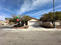 Charming single-story home with a two-car garage and a well-maintained front yard at 11036 Parete Ct, Las Vegas, NV 89141