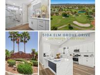 Community aerial and entrance with modern interior and golf course views at 5104 Elm Grove Dr, Las Vegas, NV 89130